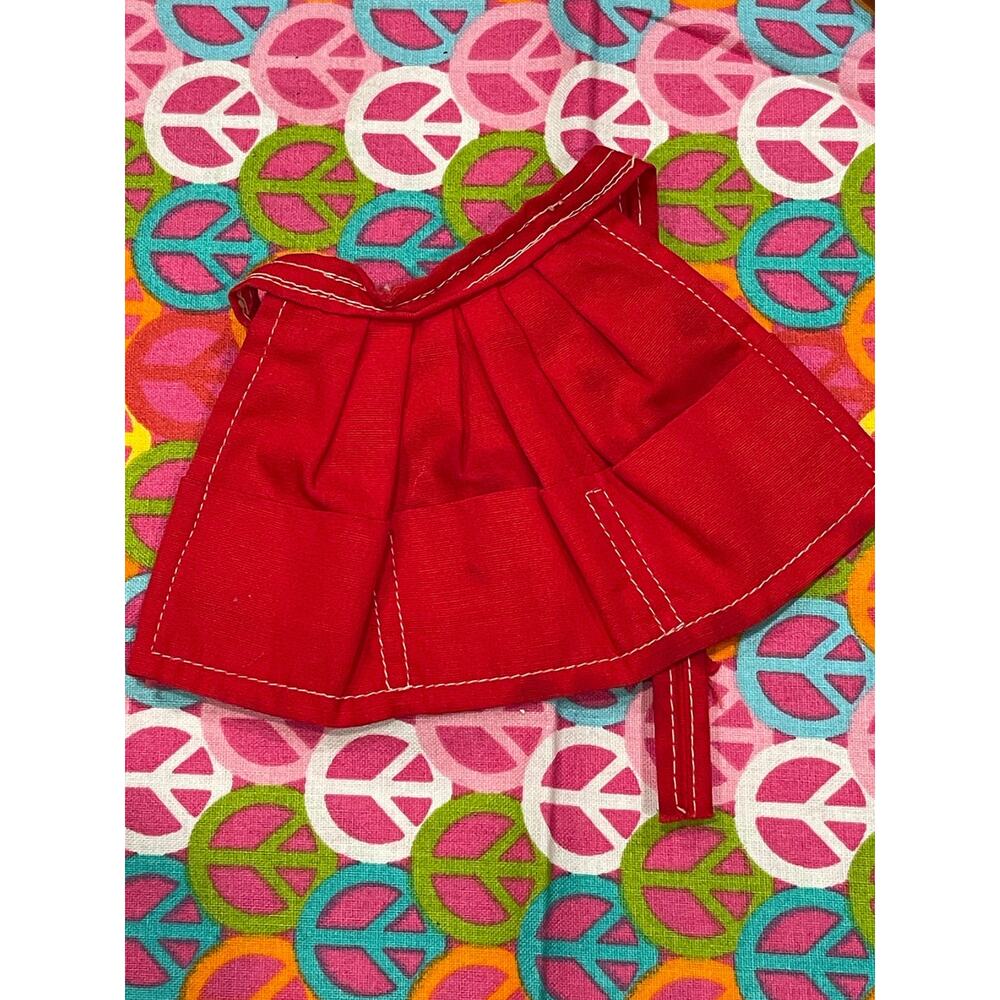 Vintage Mattel Barbie red apron TAGGED Clothing #14